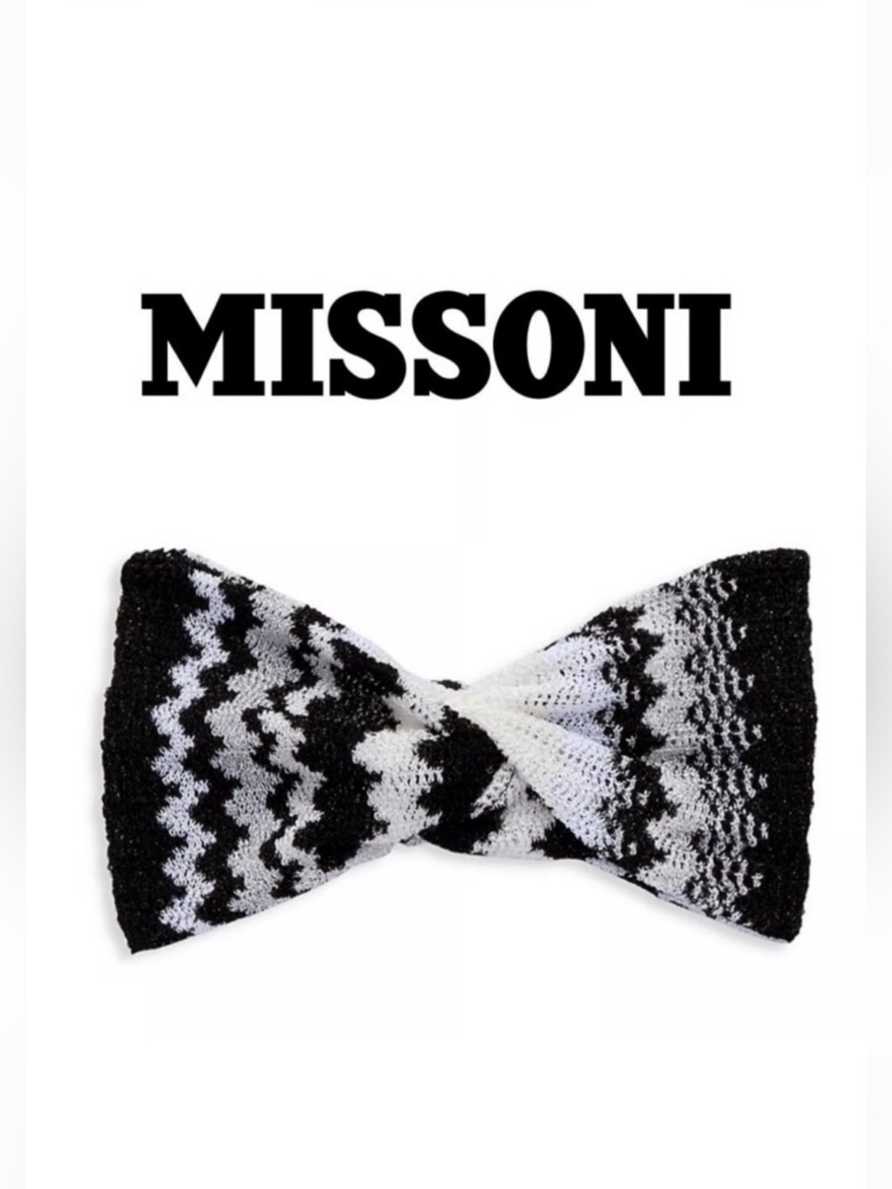 Missoni Chevron Knotted Headband, NEW